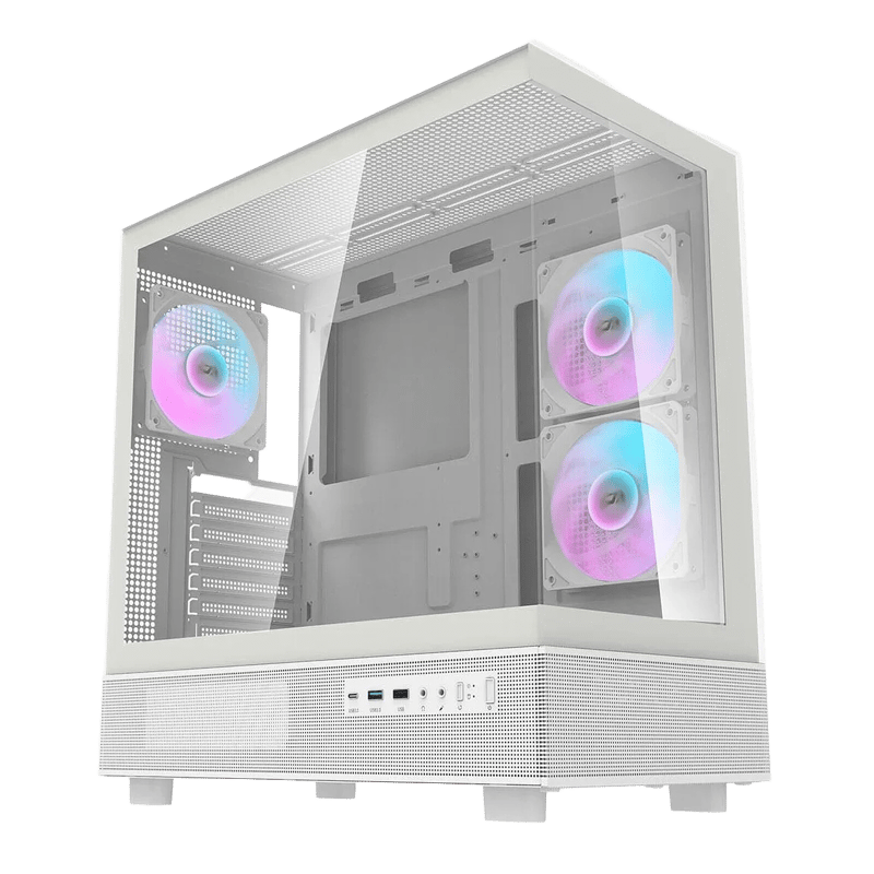 DarkFlash DPX90 Mid-Tower ATX Case White Tempered Glass - 8