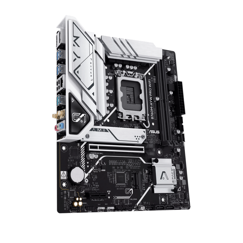 ASUS B760M-AYW PRO WIFI LGA 1700 Micro-ATX Motherboard DDR5 Wi-Fi 6 - 3