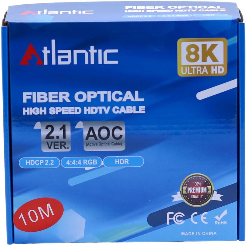 كيبل Atlantic HDMI 8K Ultra HD Fiber Optic 5m - 10