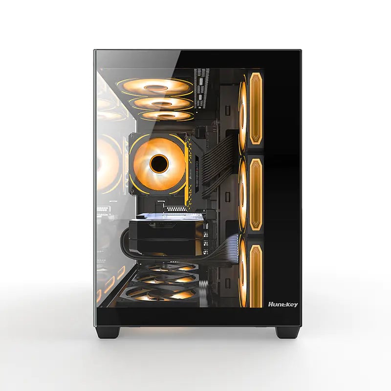 كيس Huntkey S980 Tornado Mid-Tower ATX أبيض زجاج مقوى - 13