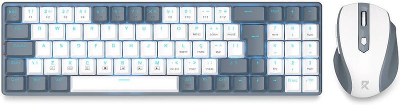 Redragon BS-8772 94key Low Profile Combo Dual-Mode Keyboard & Mouse Grey/White - 4