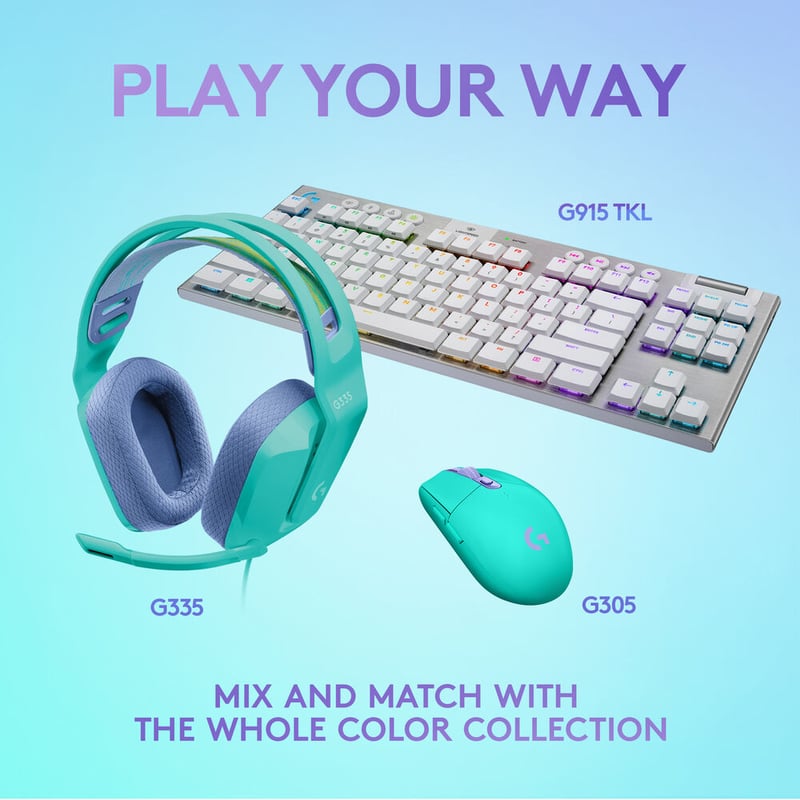سماعات Logitech G335 سلكي أخضر - 17