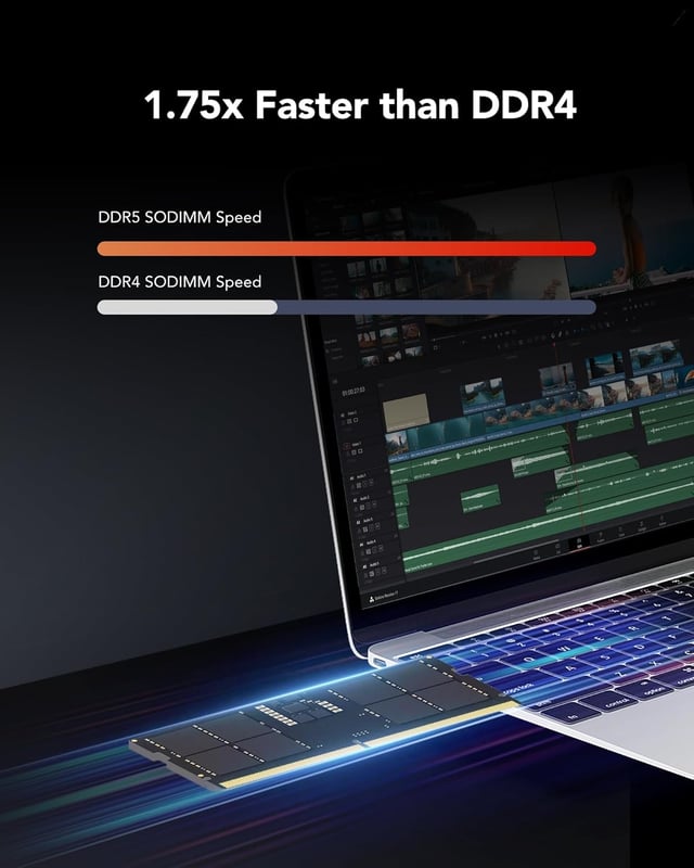 Lexar DDR5 16GB 5600MHz SODIMM Laptop Memory - 3