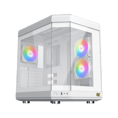 Xigmatek CUBI Mini-Tower Case White Tempered Glass - 8