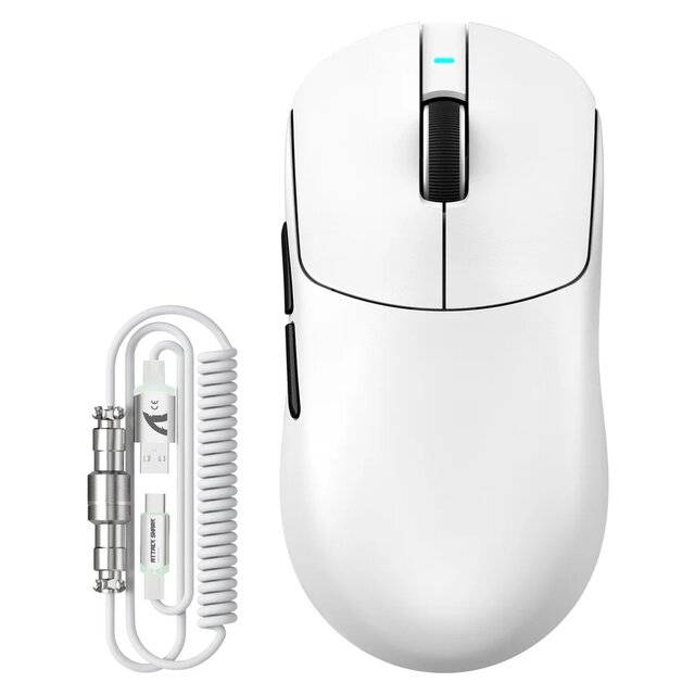 Attack Shark X8 Plus Gaming Mouse 40000 DPI Dual-Mode White - 1
