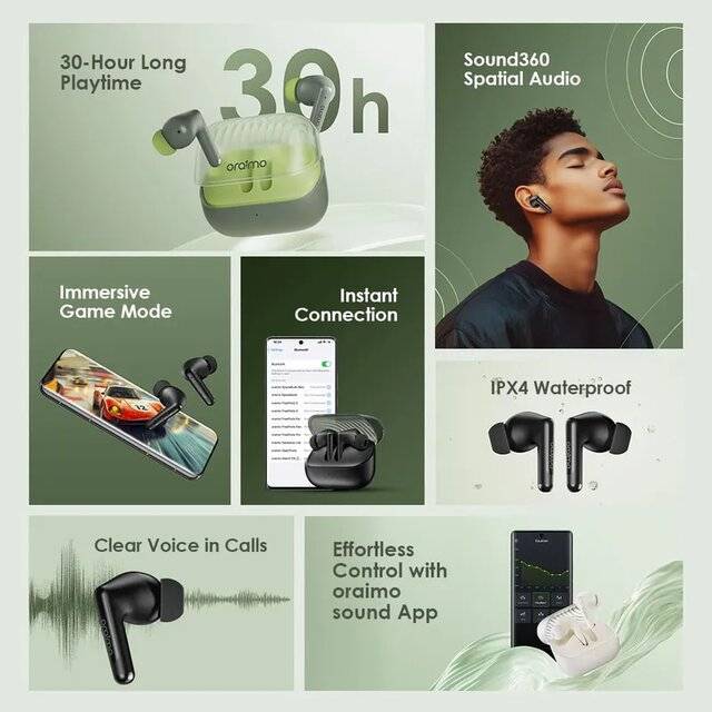 سماعات Oraimo OTW-323 سلكي أسود - 4