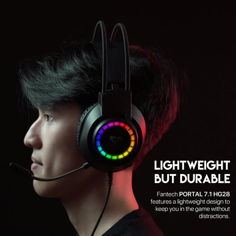 سماعات Fantech HG28 RGB للألعاب USB أسود - 4