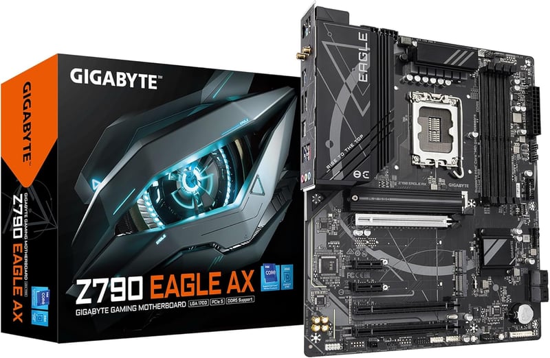 لوحة أم جيجابايت GIGABYTE Z790 EAGLE AX بمقبس LGA 1700 ودعم ذاكرة DDR5 بحجم ATX - 1