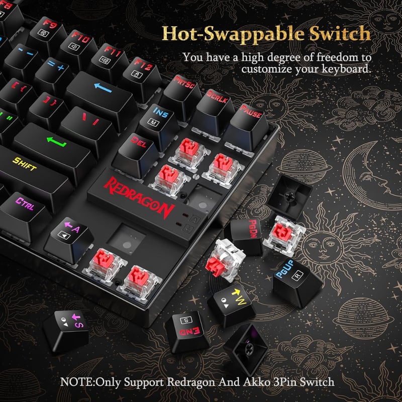 كيبورد Redragon Kumara K552 TKL ميكانيكي RGB سلكي - 6