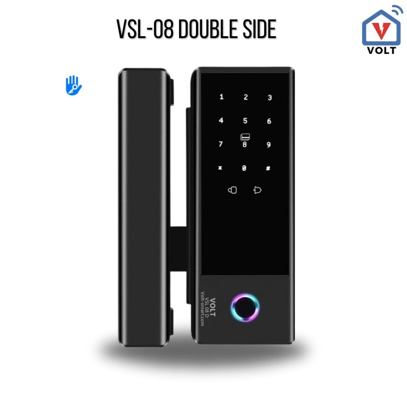 Volt VSL 08 Duo Smart Lock for Glass Doors Black - 2