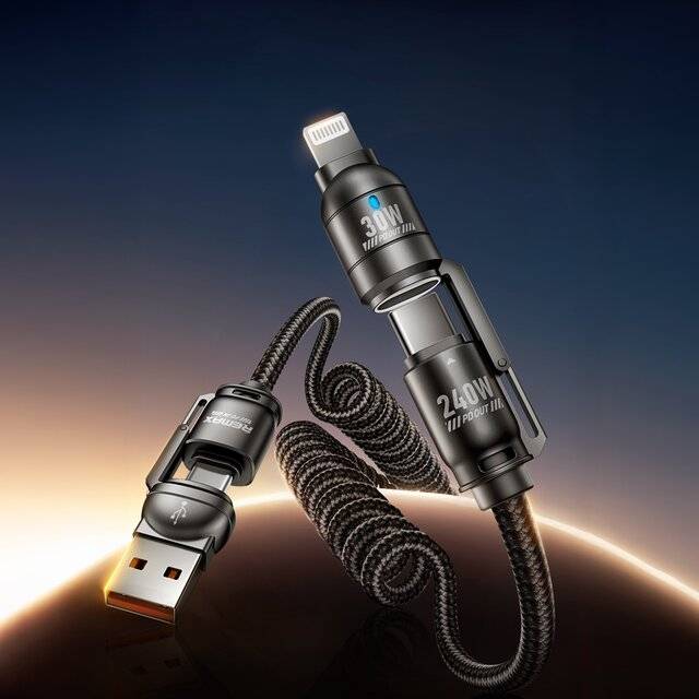 كيبل Remax USB-A إلى [Other] 1500cm سبرينغ أسود - 4