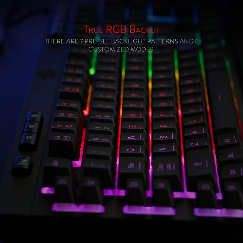 Redragon K512 Shiva Full-Size Membrane Wired RGB Gaming Keyboard Black - 6