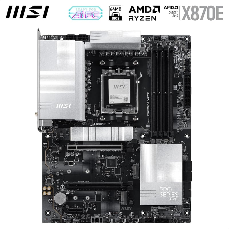 MSI PRO X870E-S EVO WIFI AMD AM5 DDR5 Motherboard - 3