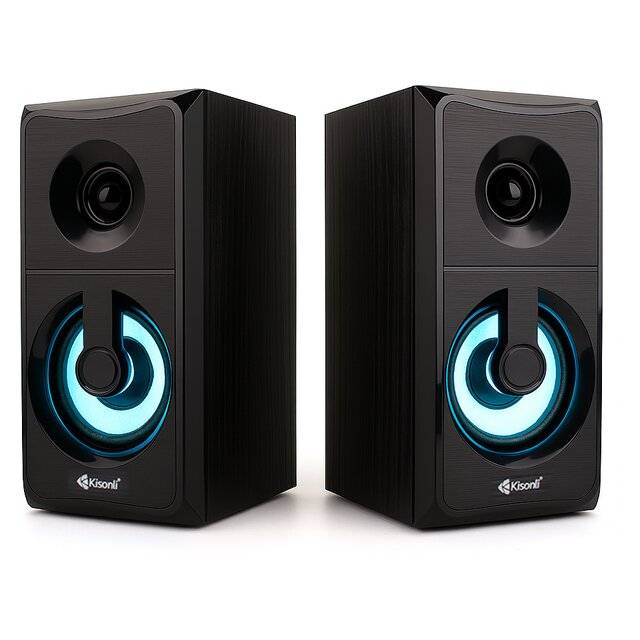 سبيكر Kisonli U-9001 2.0 قناة 3W USB أسود - 1