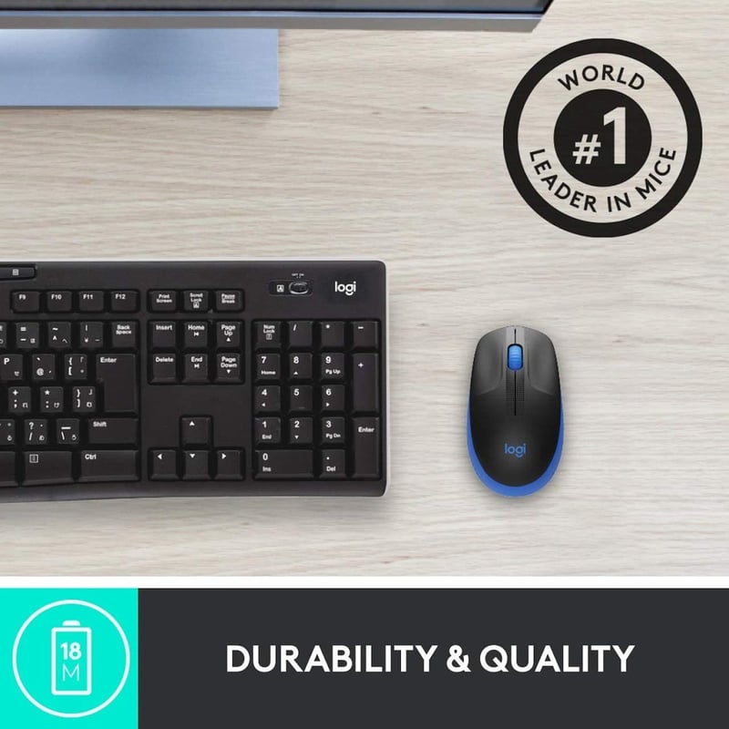 ماوس Logitech M190 1000 DPI لاسلكي رمادي - 19