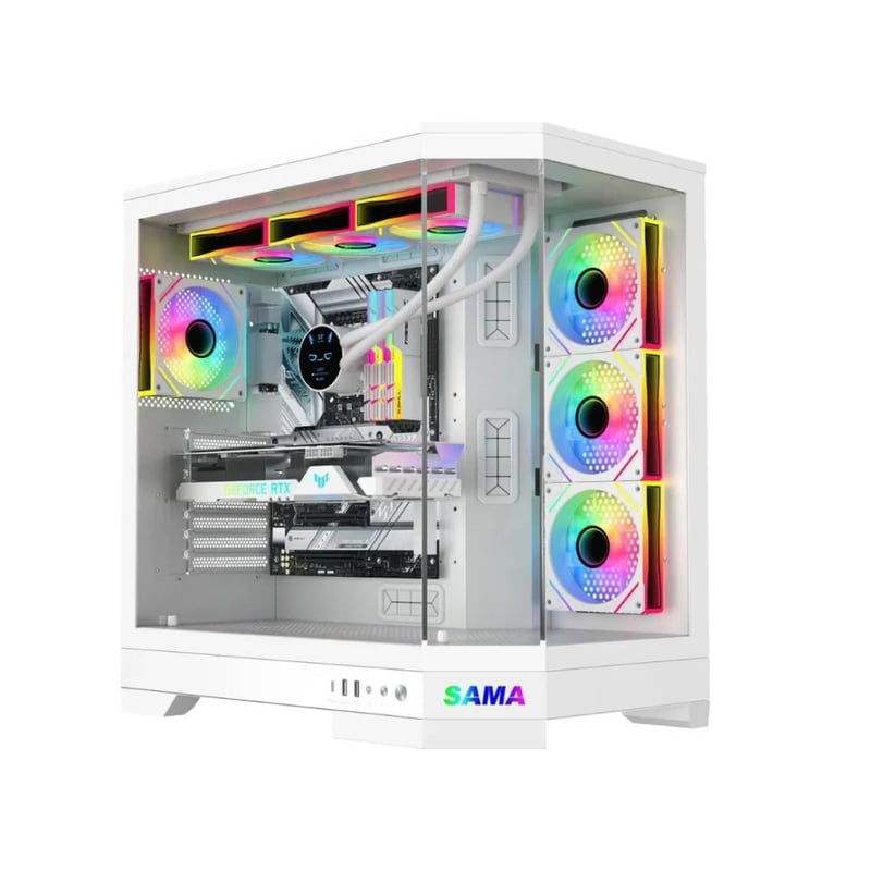 SAMA Neview 3021 Full-Tower ATX Case White Tempered Glass - 2