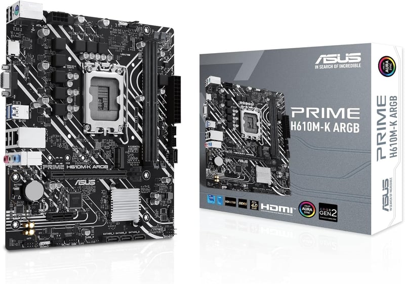 ASUS PRIME H610M-K D4 ARGB LGA 1700 Micro-ATX Motherboard - 1