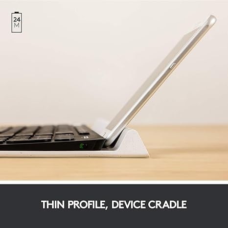 كيبورد Logitech K780 كامل الحجم وضع مزدوج لاسلكي رمادي - 8