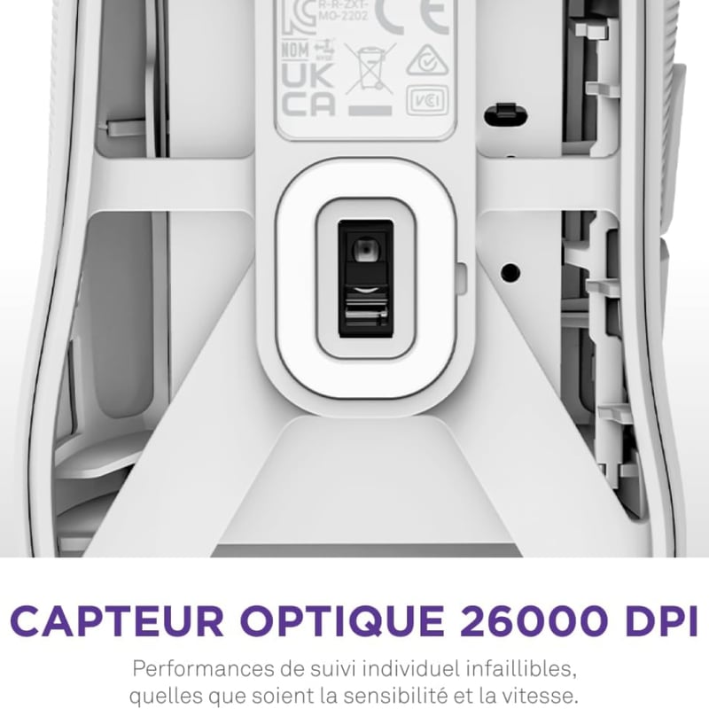ماوس NZXT Lift 2 Symmetric 26000 DPI سلكي RGB أبيض - 4