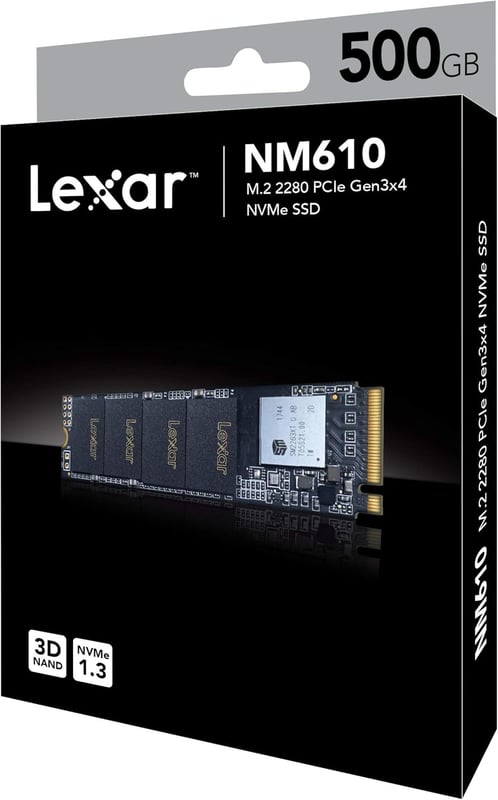 Lexar NM610 500GB NVMe M.2 PCIe 3.0 Internal SSD - 7