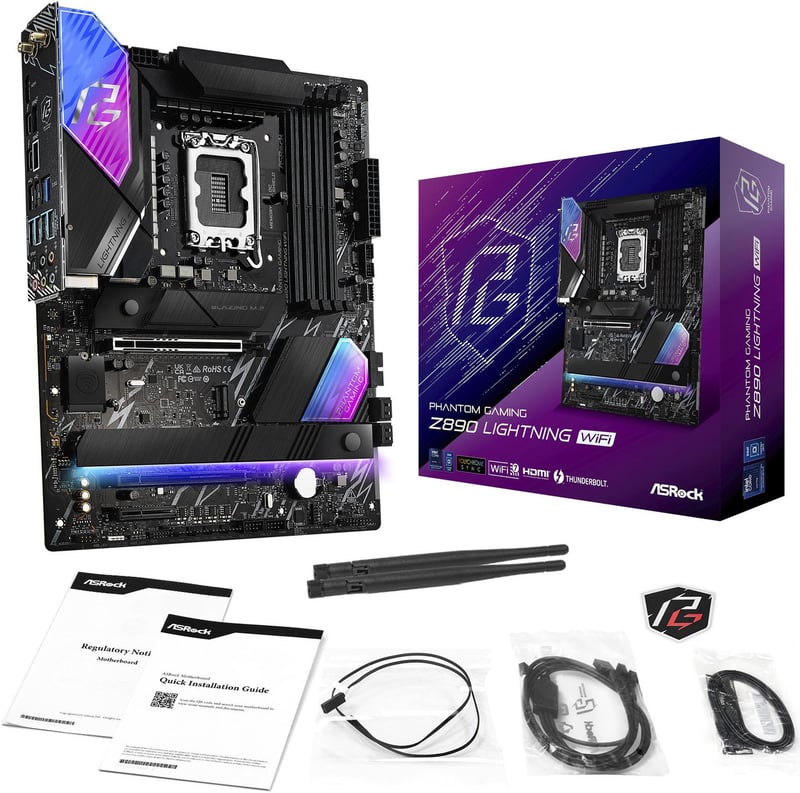 مذربورد أزروك Z890 Lightning WiFi لمعالجات LGA 1851 مقاس ATX مع DDR5 و PCIe 5.0 و Thunderbolt 4 - 7