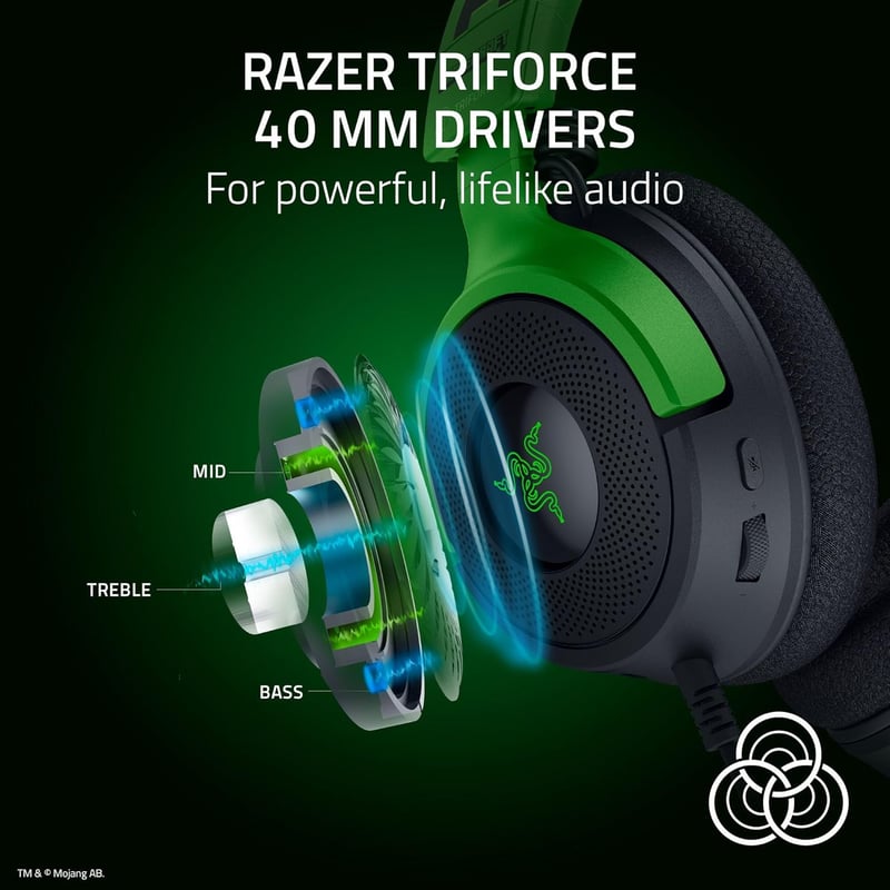 سماعات Razer Kraken V4 X 40mm 7.1 Surround USB مع ميكروفون - 14