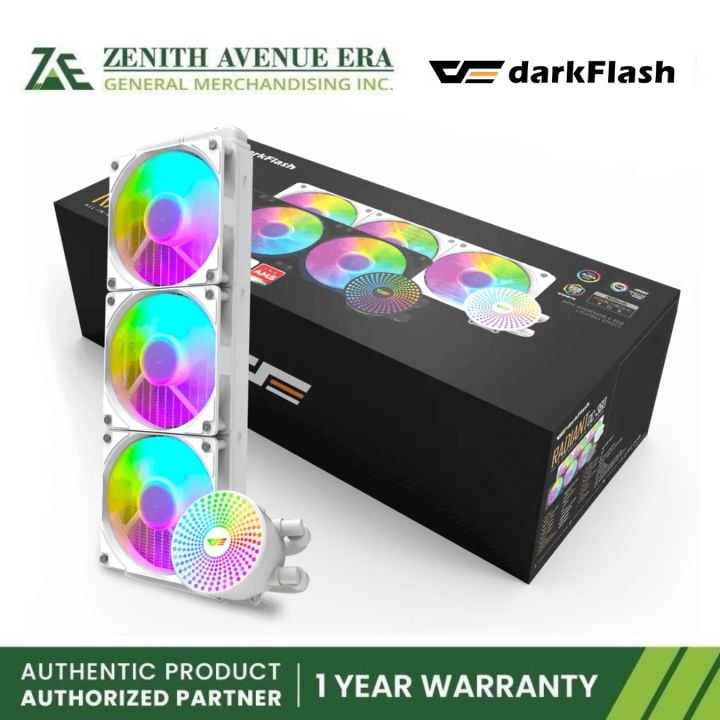 مبرد مائي DarkFlash Radiant DC360 مقاس 360mm AIO لون أبيض - 6