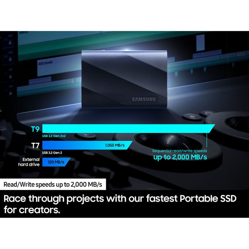 Samsung T9 4TB USB 3.2 Gen 2x2 Portable SSD Black - 12