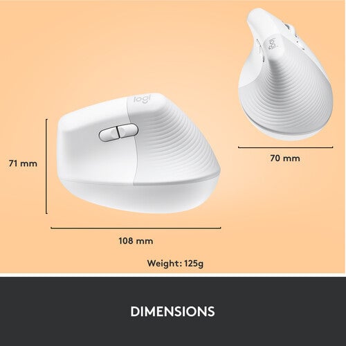 ماوس Logitech Lift Vertical Ergonomic 4000 DPI لاسلكي وردي - 25