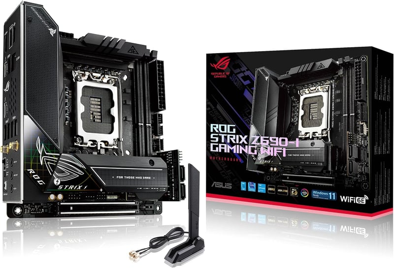 مذربورد أسوس ROG STRIX Z690-I GAMING WIFI لمعالجات LGA 1700 مقاس Mini-ITX مع DDR5 و PCIe 5.0 - 1
