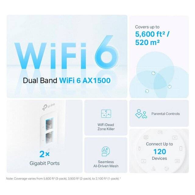 راوتر TP-Link Deco X10 WiFi 6 AX1500 Dual-Band Mesh 3-Pack - 3