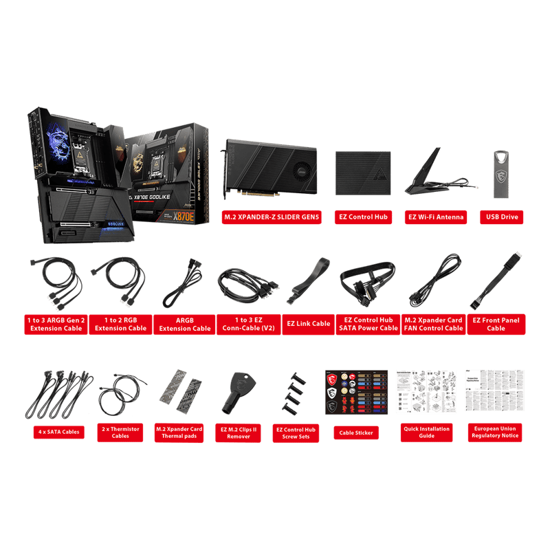 MSI MEG X870E Godlike E-ATX Motherboard AM5 DDR5 Black - 12