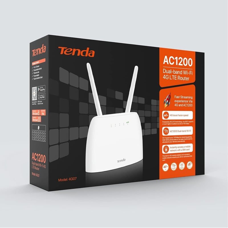 Tenda 4G07 AC1200 Dual-Band 4G LTE Mobile Hotspot Router - 7