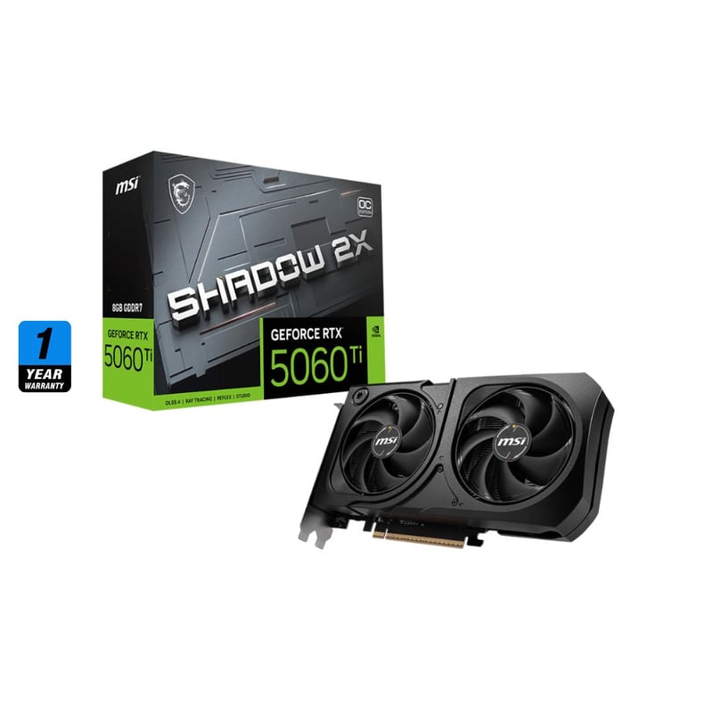 كارت شاشة MSI Shadow GeForce RTX 5060 Ti 8GB GDDR7 OC Plus - 1