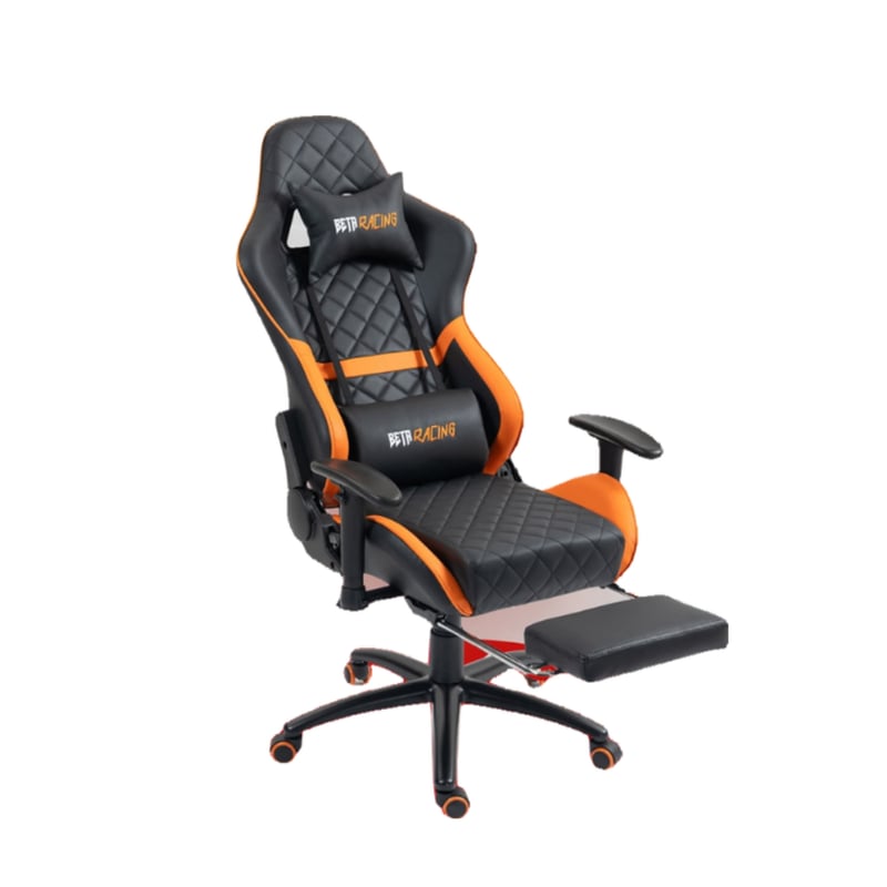 BETA RACING Gaming Chair Black PVC Molded Foam 4D Armrest Butterfly Mechanism - 2