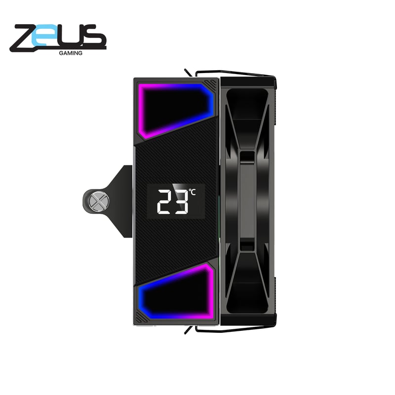 مبرد Zeus ZC-600 Air Freeze LCD 120mm 220W TDP ARGB أسود - 4