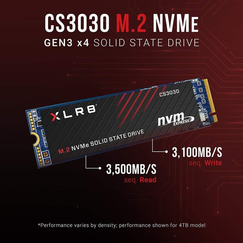 PNY XLR8 CS3030 1TB NVMe M.2 PCIe 3.0 Internal SSD - 4