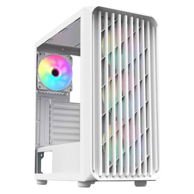SAMA 205A Mid-Tower ATX Case White Tempered Glass - 5