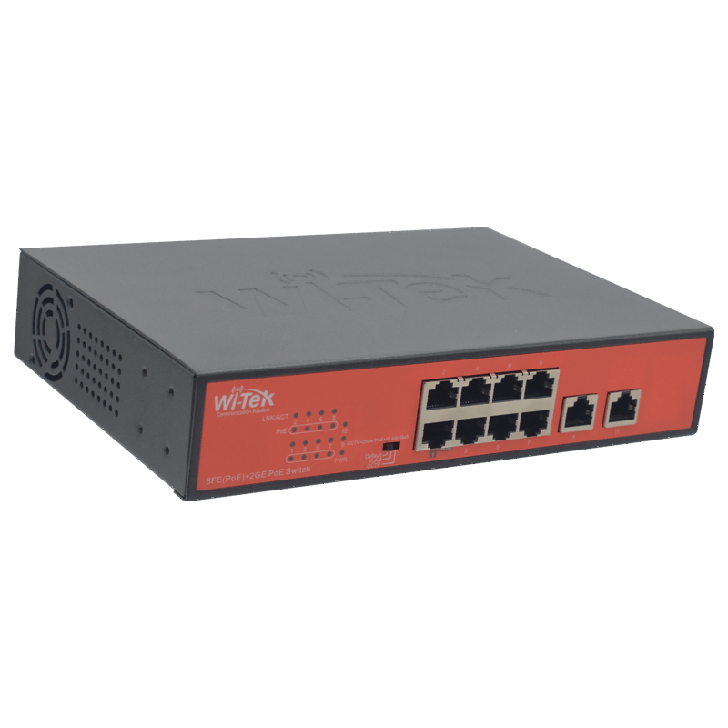 Wi-Tek WI-PS210G(V4) 8-Port PoE Switch with 2 Gigabit Uplinks 120W - 3