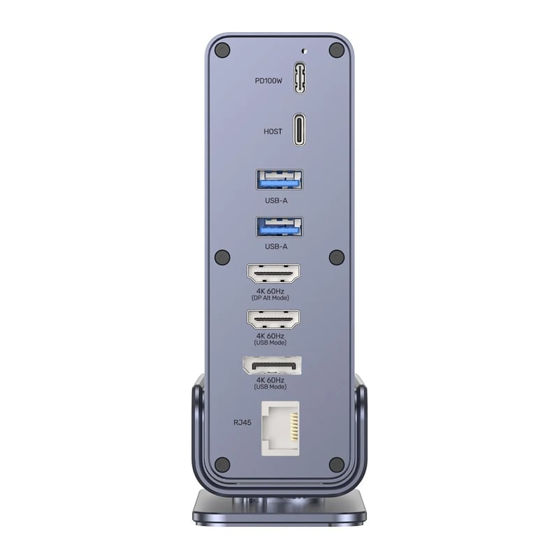 شاحن Unitek DisplayLink محطة توصيل Triple 4K 100W PD رمادي - 6