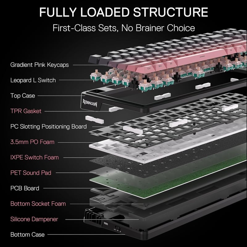 Redragon K728SP-RGB-PRO TKL Mechanical Wired Keyboard - 6