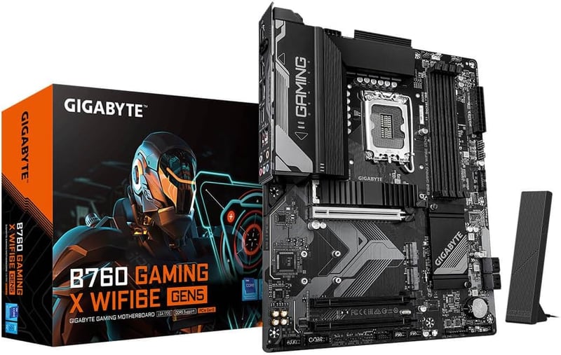 لوحة أم جيجابايت GIGABYTE B760 GAMING X AX بمقبس LGA 1700 ودعم ذاكرة DDR5 بحجم ATX - 1