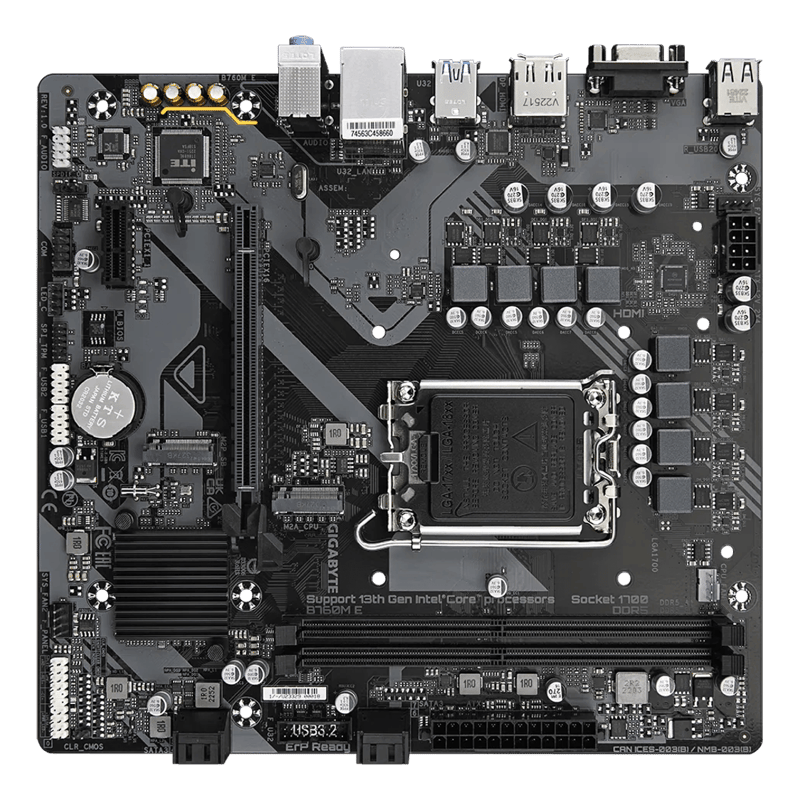 لوحة أم Gigabyte B760M-E B760 Micro-ATX LGA1700 DDR5 - 3