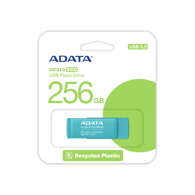 ADATA UC310 Eco 256GB USB 3.2 Flash Drive Green - 5