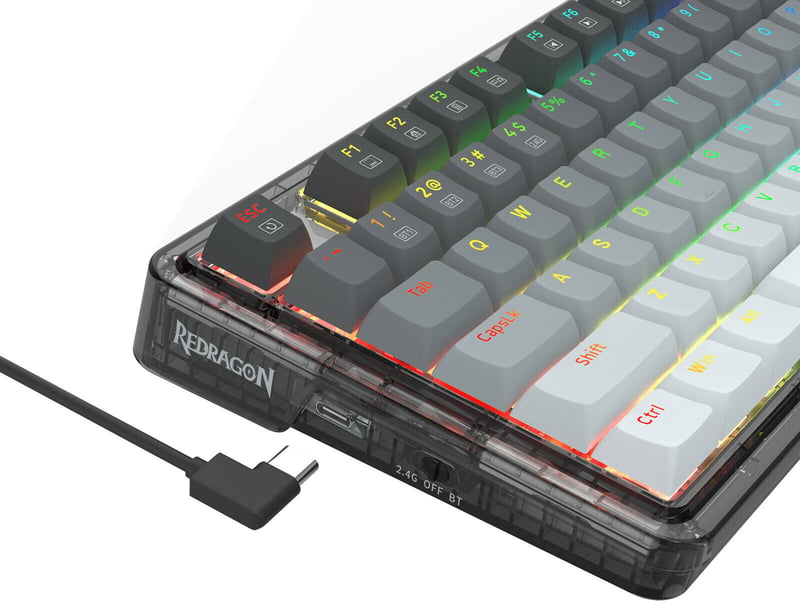 Redragon K673GG RGB Pro 75% Gasket Mechanical Keyboard Dual-Mode - 3