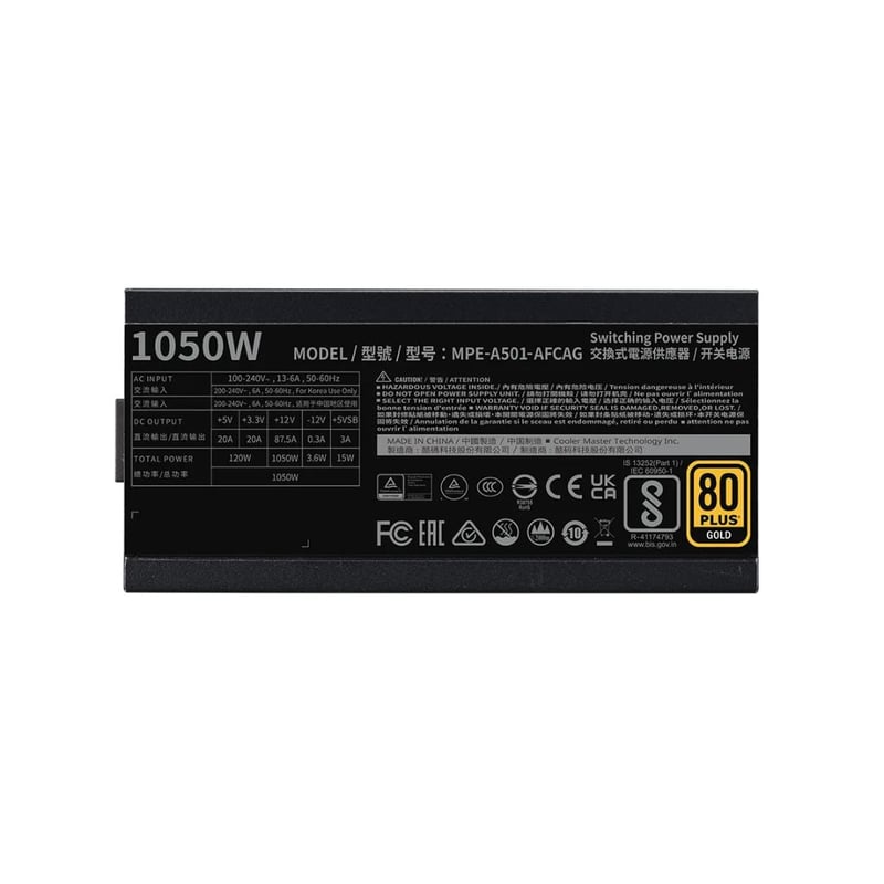 Cooler Master MWE Gold 1050W 80+ Gold Fully Modular PSU - 3
