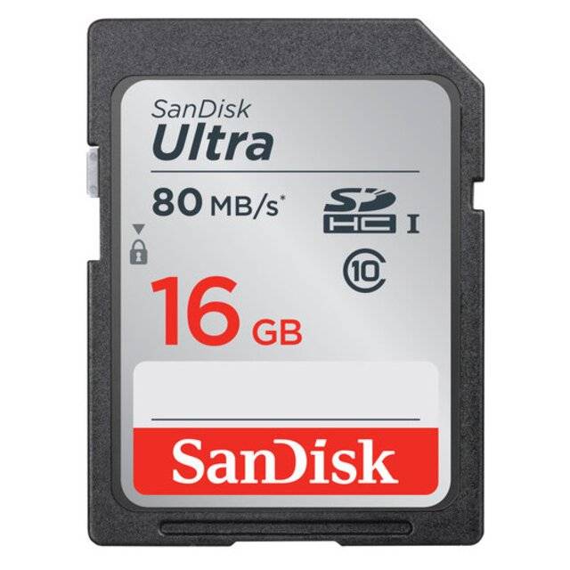 SanDisk Ultra 16GB SDHC UHS-I 80MB/s Memory Card - 5
