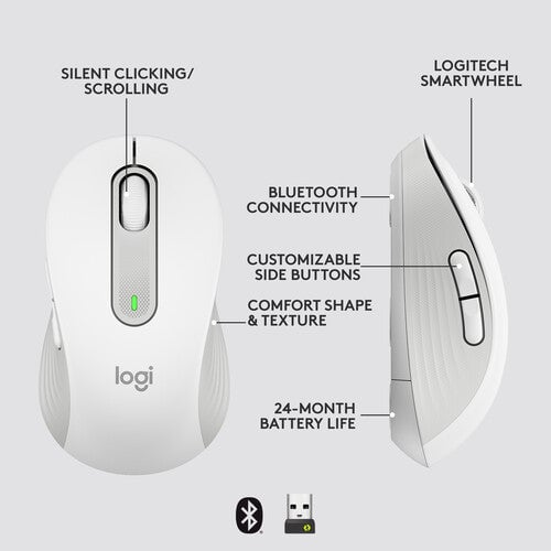 ماوس Logitech Signature M650 4000 DPI لاسلكي رمادي - 8