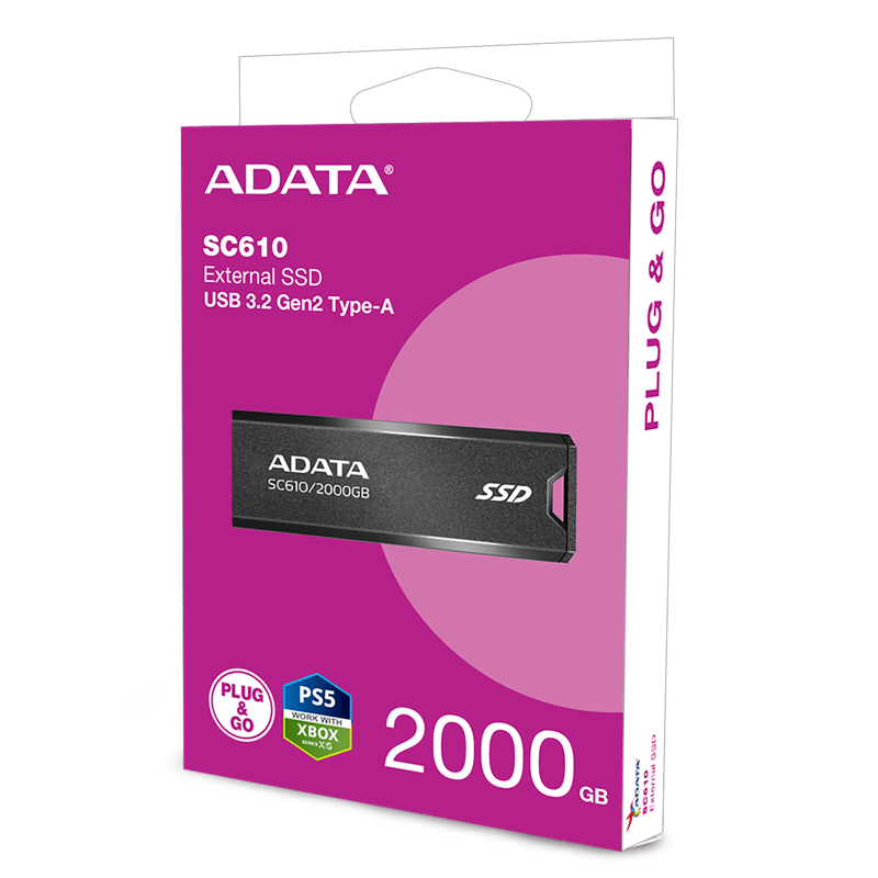 ADATA SC610 2TB USB-C External SSD - 10