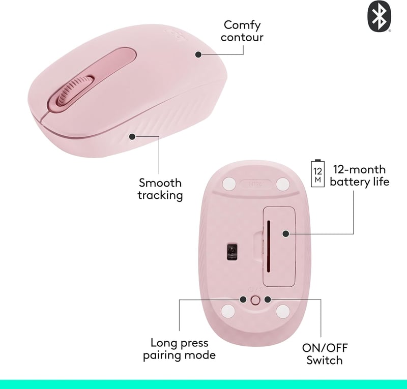 ماوس Logitech M196 1000 DPI لاسلكي رمادي - 25